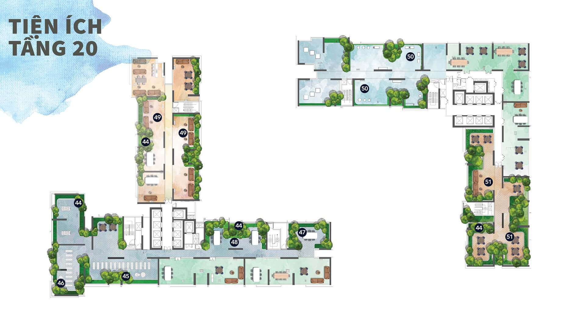 mặt bằng tiện ích tầng 20 dự án happy one central mặt bằng tiện ích tầng 20 dự án happy one central