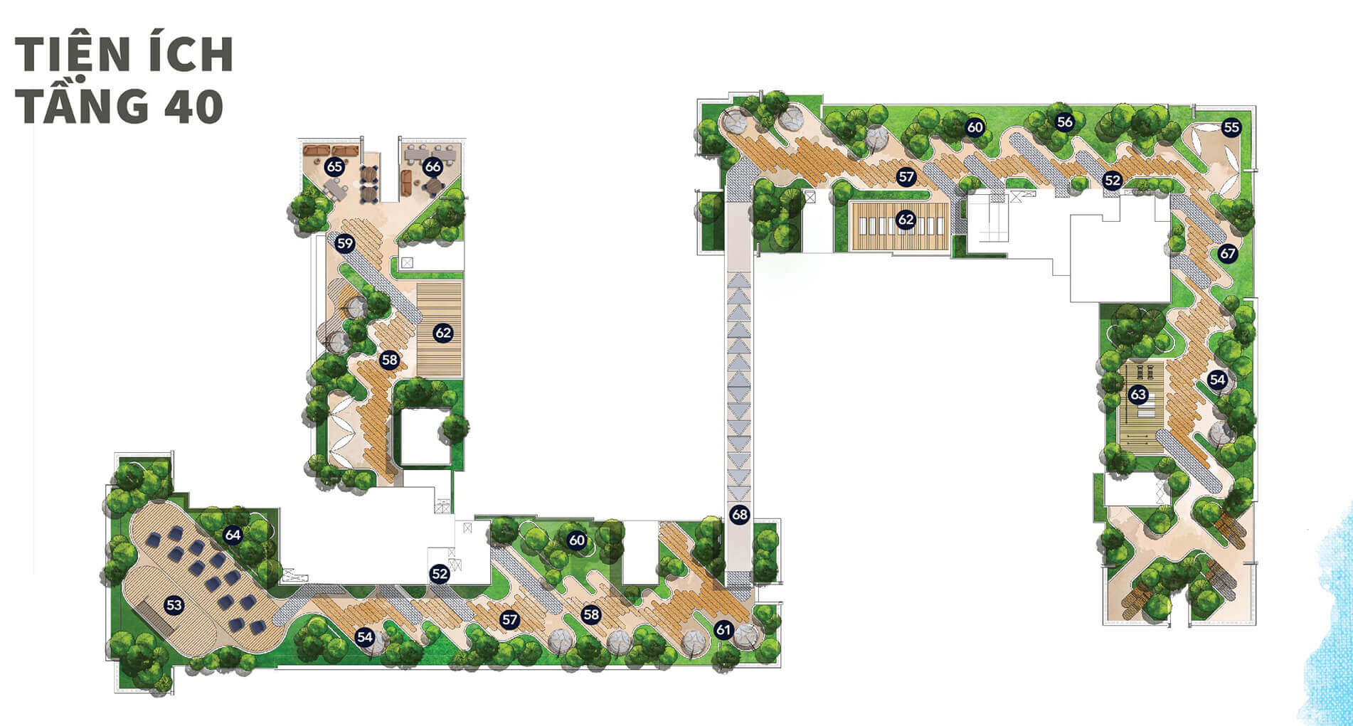 mặt bằng tầng thượng happy one central mặt bằng tiện ích tầng tầng thượng dự án happy one central